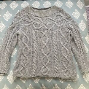 L'ÉCOLE DES FEMMES gray size small sweater with 3/4th sleeves